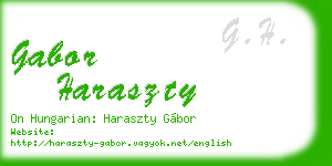 gabor haraszty business card